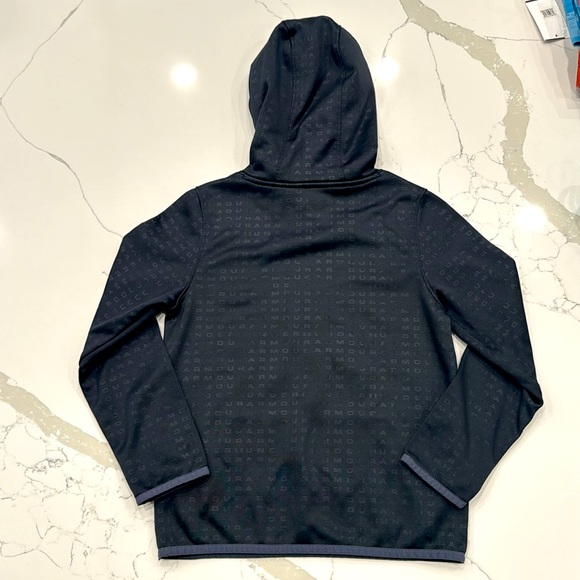 Youth boys black Under Armour Hooded Sweatshirt size YSM - Picture 3 of 4